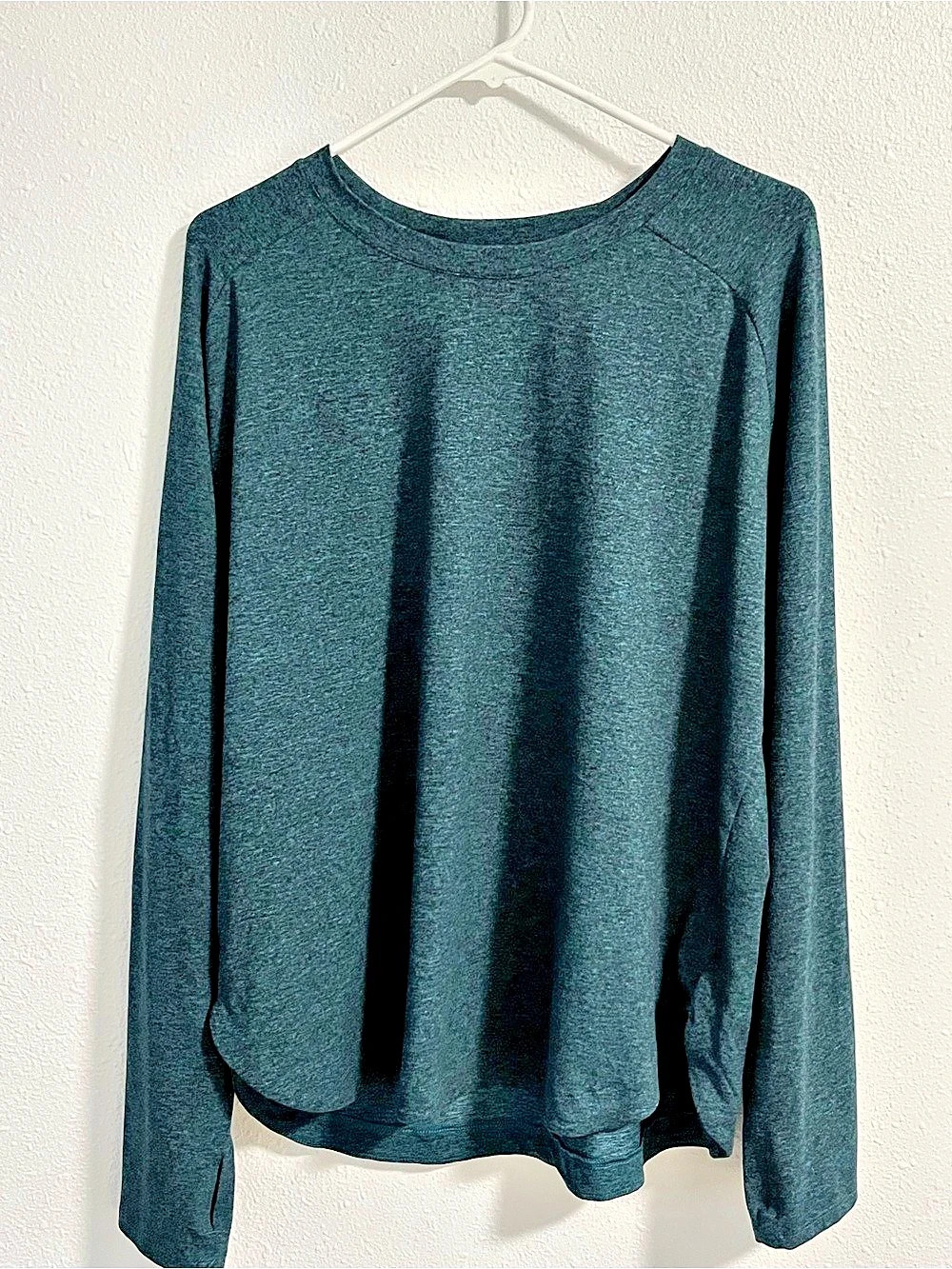 Members Mark Soft Heather Top Long Sleeve Teal Blue XXL Like New